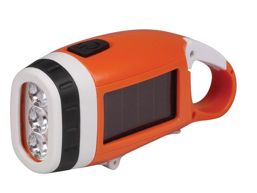 Energizer Carabiner Solar LED Flashlight Dual Power Solar/Crank Polymer Black